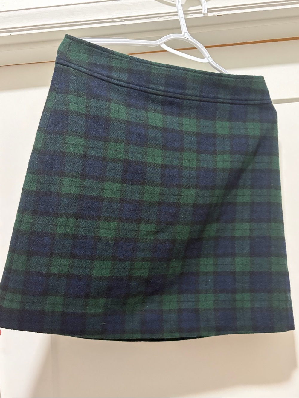 J. Crew Green and Navy Plaid Mini Skirt